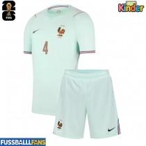 Frankreich Dayot Upamecano #4 Auswärts Trikotsatz Kinder WM 2026 Kurzarm (+ Kurze Hosen)